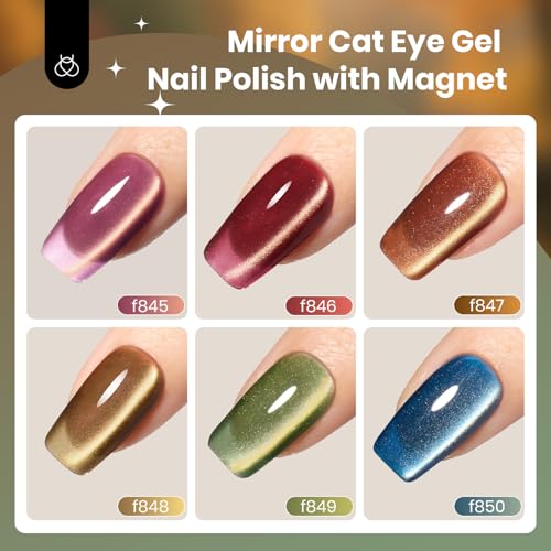 Beetles Cat Eye Gel Nail Polish Set - Golden Mirage, 6 Colors