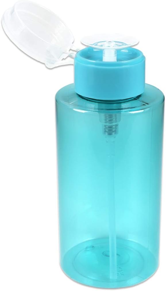 Clear Push Down Pump Dispenser - 3oz Refillable Empty Bottle | Lockable Travel Cosmetic Packaging for Nail Polish