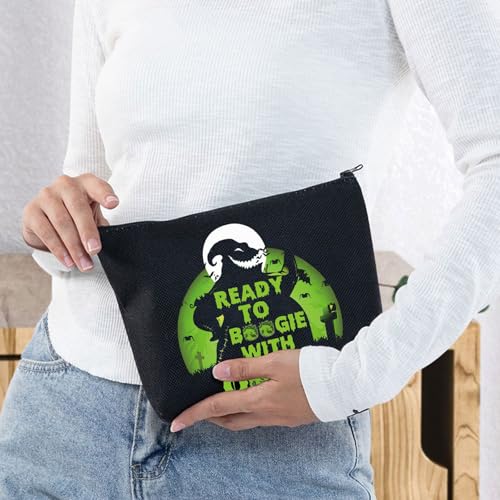 Ready Ghost Makeup Bag - Cute Spooky Zipper Pouch for Cosmetics & Travel