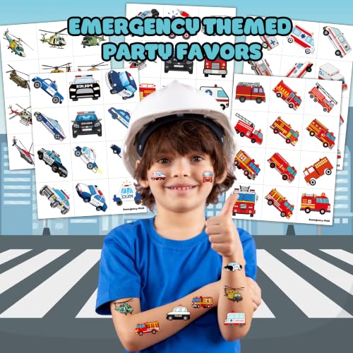 60 PCS Emergency Transportation Temporary Tattoos for Kids