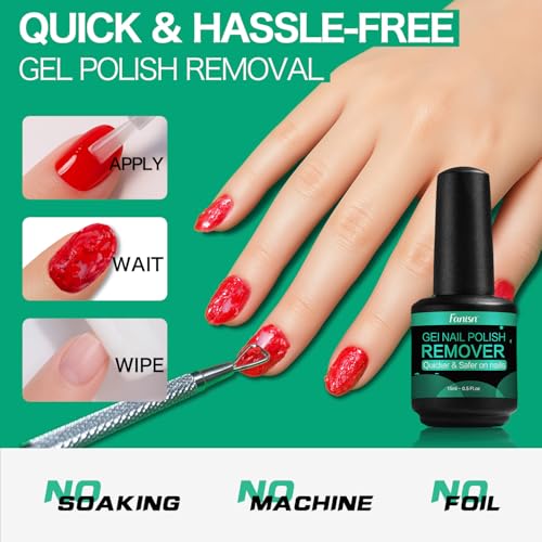 Fanisn Gel Nail Polish Remover Kit with Tools - Acetone-Free Fast Removal