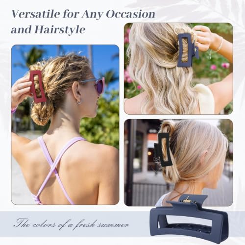 Auseibeely Silicone Cloud Claw Clips for Women, 4.1'' Large Hairpins, Variation C