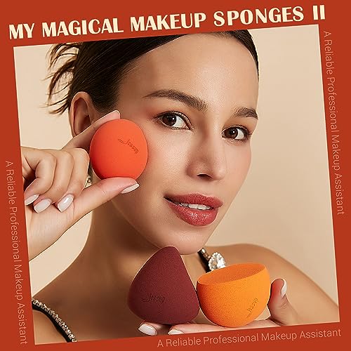 Jessup 3-Piece Makeup Sponge Set - Reusable Foundation Blenders for Face