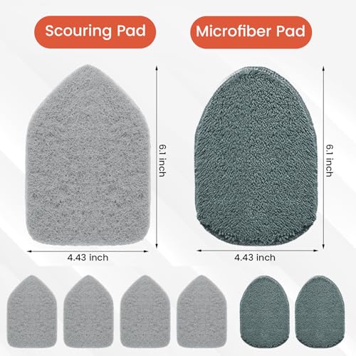 Wlich Scrubber Pad Refills - 6 Pack Microfiber & Scouring Pads