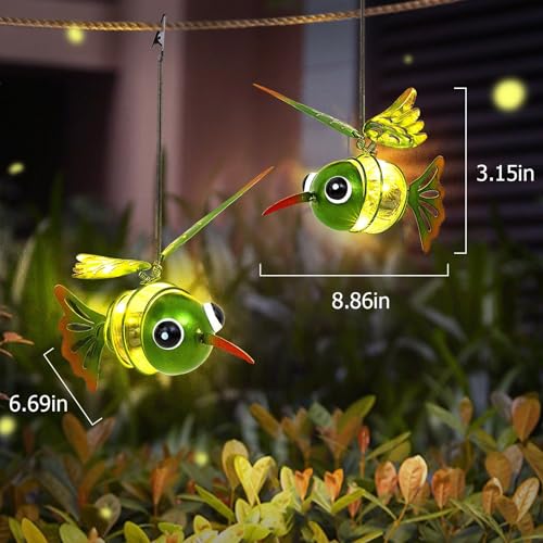 Solar Hummingbird Hanging Lights - Waterproof Outdoor Decor