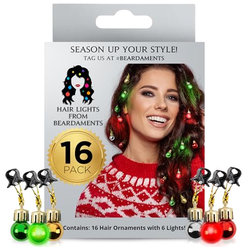 Light-Up Christmas Hair Accessories Set - Colorful Holiday Hair Baubles & Clips for Women