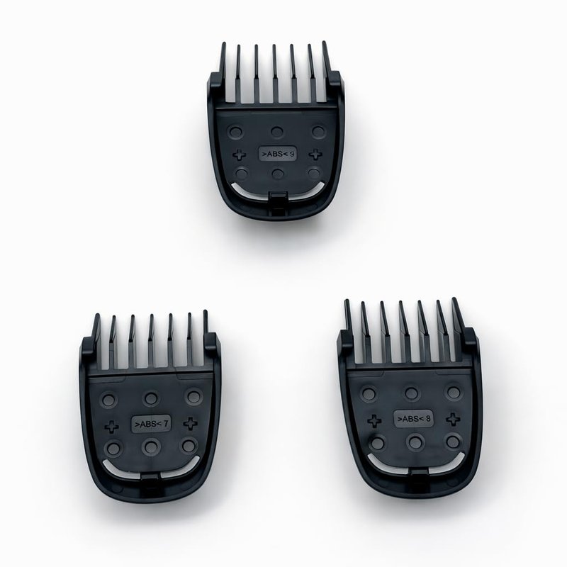 Replacement 3 Piece Set (9mm 12mm 16mm) Beard Stubble Blade Guards with Brush for Philips Norelco Multigroom Trimmer (View Photos and Description for Compatible Models and Blade Sizes)