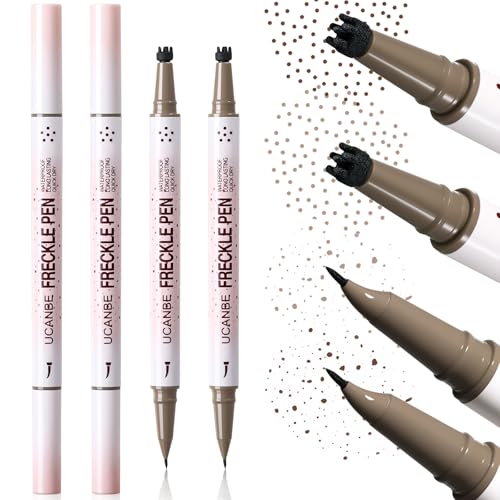 UCANBE 2PCS Dual-Ended Freckle Pen & Stamp Set - Light Brown & Chestnut