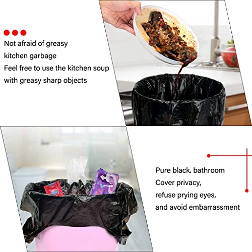 BAIYEUSO 4 Gallon Small Black Trash Bags - 200 Count Durable Waste Bags