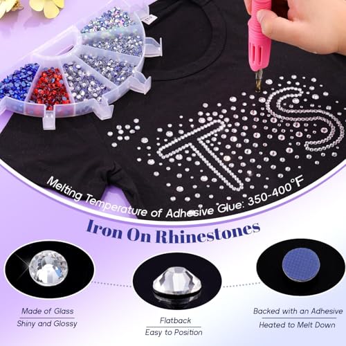 TINKRSTUFF Silver Clear SS10 Hotfix Rhinestones 15000pcs for Clothing & Crafting