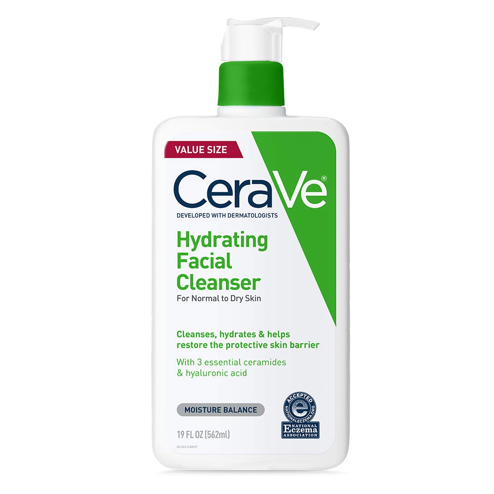 CeraVe Hydrating Facial Cleanser - Moisturizing Face Wash with Hyaluronic Acid & Ceramides | 16 Oz Refill for Dry Skin