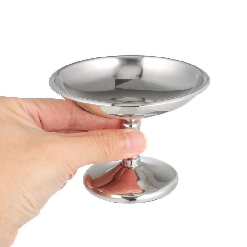 Angoily 2Pcs Mini Sliver Bowls Stainless Steel Ice Cream Dessert Cup Parfait Sundae Trifle Bowl Footed Sauce Cup for Nuts Fruit Pudding Snack Cereal Party Favors