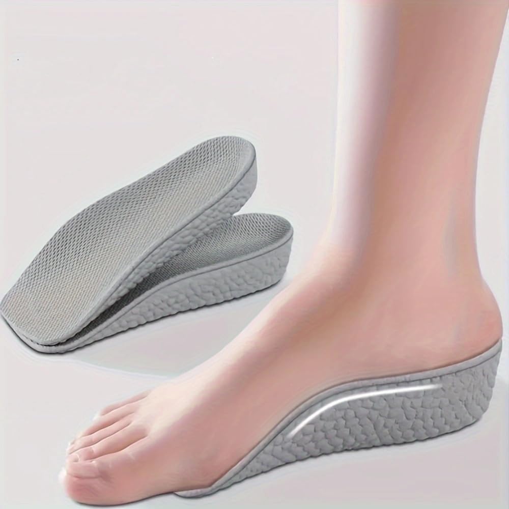 Height Increase Insoles - 0.6 Inch Elevator Shoe Inserts with Arch Support for Men & Women | Gray Comfort Design