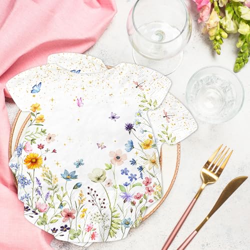 Wildflower Dress Bodysuit Napkins - 100 Pcs Spring Baby Shower Decorations