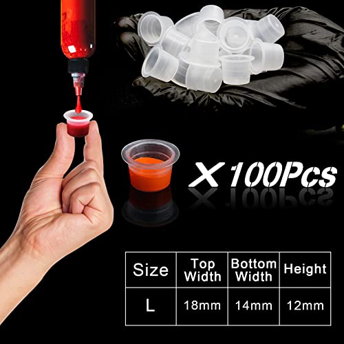 CINRA Skull Tattoo Ink Holder with 100Pcs Ink Cups - Ink Caps Kit
