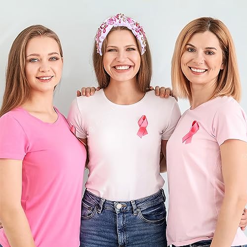 Pink Ribbon Headband A for Breast Cancer Awareness Women Support Knotted Hair Accessory