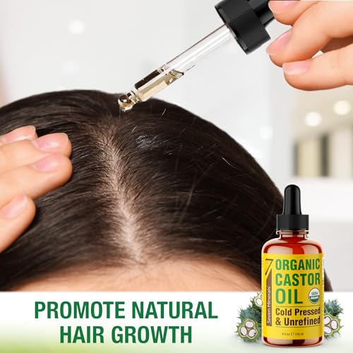 Seven Minerals Organic Castor Oil 4oz for Eyelash, Eyebrow & Hair Growth - Pack of 1