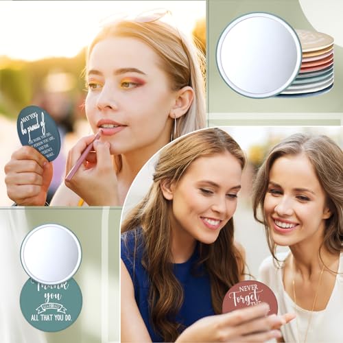 Kigley 50 Pcs Inspirational Compact Mirrors for Women - Motivational Makeup Tools