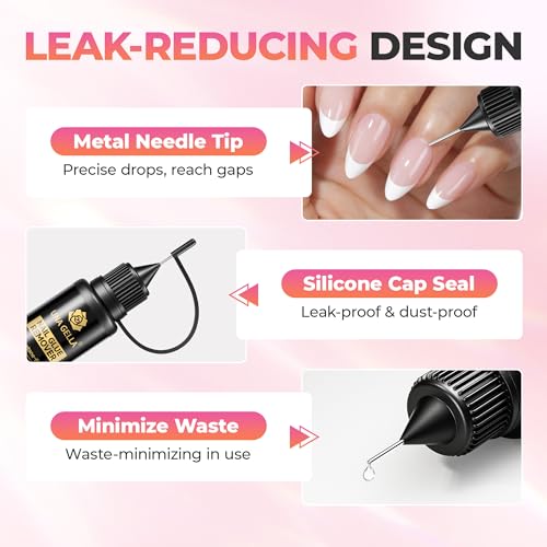 UNA GELLA 20ml x2pcs Nail Glue Remover for Press-On Nails, Gentle & Fast Non-Acetone with Crystal Sticks