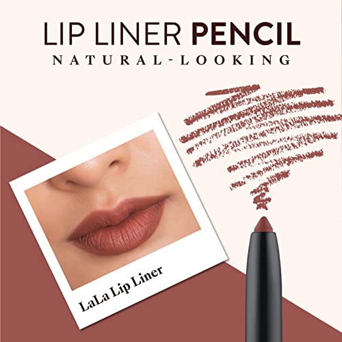 Mented La La Vegan Lip Liner for Women, Dark Brown, Water-Resistant & Long-Lasting