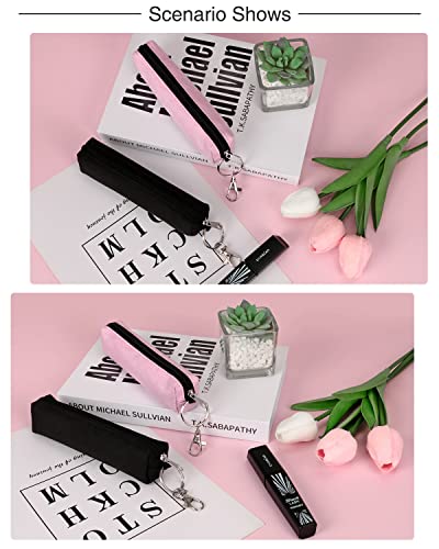Meiiy 2pcs Mascara Holder Pouch with Hook Portable Makeup Storage for Women