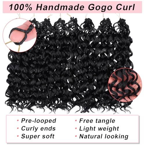 XTREND 14 Inch Ocean Wave Crochet Hair 8 Packs Pre-Looped Deep Twist Water Wave Synthetic Braiding for Women