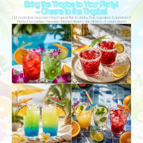 150pcs Mini Cocktail Umbrellas - Tropical Drink Picks for Parties