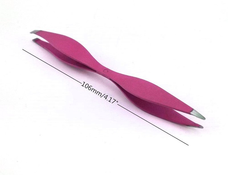 yueton 2pcs Double End Precision Pointed and Slant Tip Tweezers Set for Eyebrow and Ingrown Hair