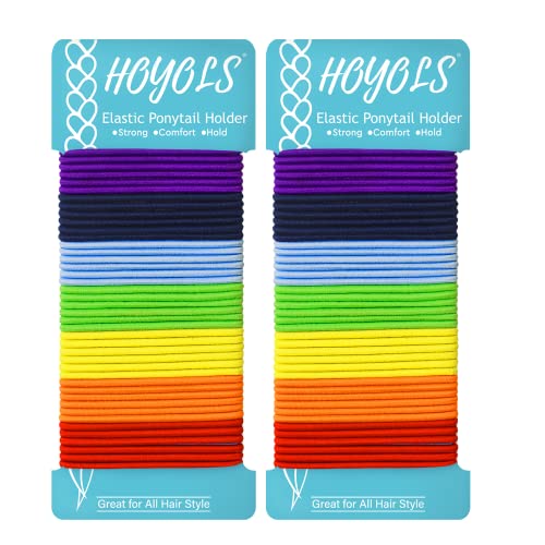 HOYOLS Chakra Hair Ties - 84 Pack No Metal Soft Elastic Bands
