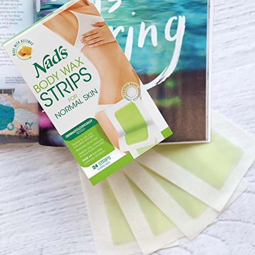 Nad's Hair Removal Wax Strips - 24 Count Double-Sided Contour Weave