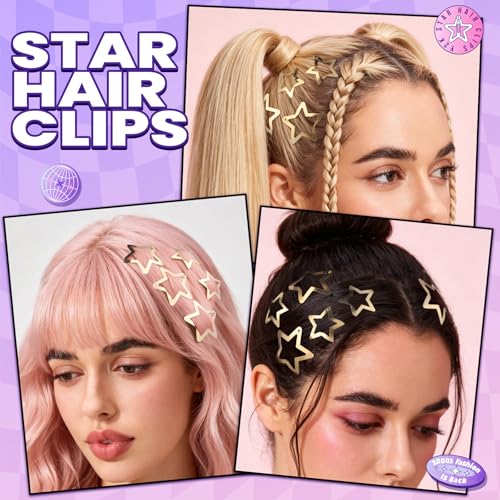 YGDZ 30 PCS Gold Star Hair Clips Set - Y2K Hair Accessories