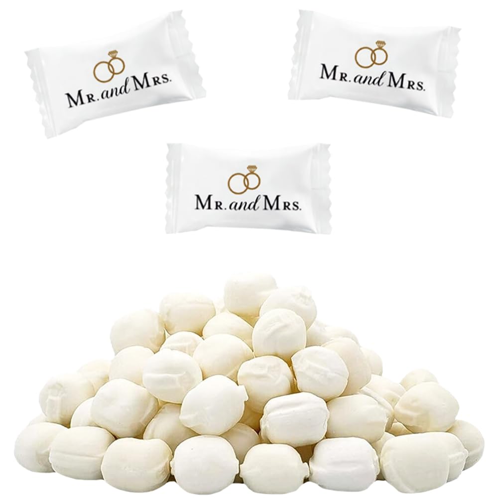275-Count Mr. & Mrs. Wedding Buttermints, Mint Candies, After Dinner Mints, Butter Mint Candy, Fat-Free, individually Wrapped (275 Pieces)