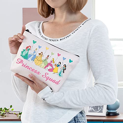 Princess Squad Cosmetic Makeup Bag - Waterproof Zipper Pouch for Travel & Gifts