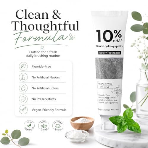 Fluoride-Free Nano-Hydroxyapatite Toothpaste for Enamel Repair - 4.23oz