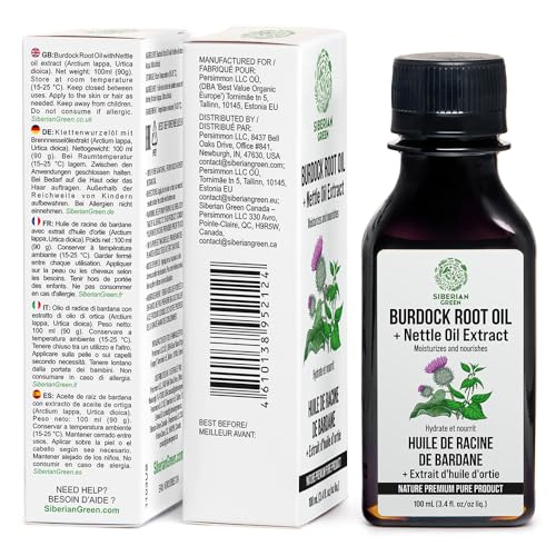 Siberian Green Burdock Oil & Nettle Oil Extract for Hair Growth - 100ml