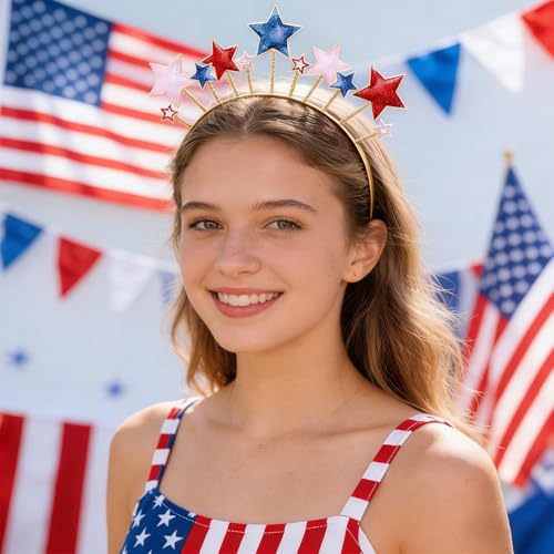 American Flag Headband 4th of July Patriotic Hair Accessory for Women