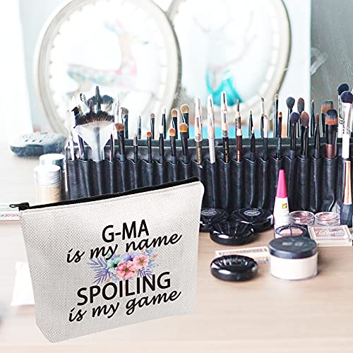 G-ma Is My Name Spoiling Is My Game Makeup Bag - Best Grandma Gift Pouch