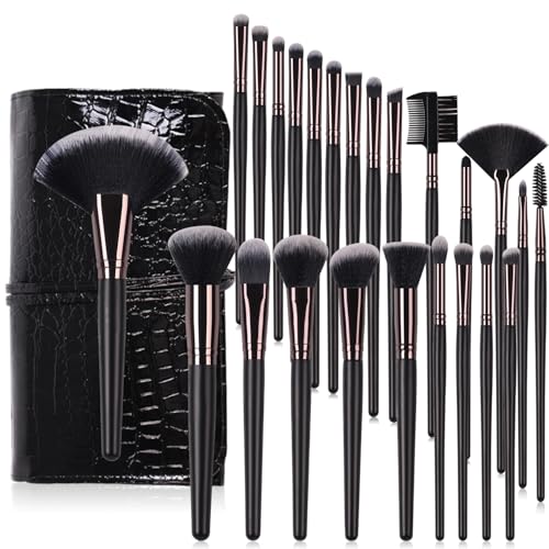 Real Perfection 24-Piece Professional Makeup Brush Set with Travel Case