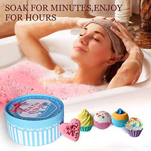 Aofmee Handmade Bath Bombs Gift Set - 6 Organic Fizzies for Relaxation