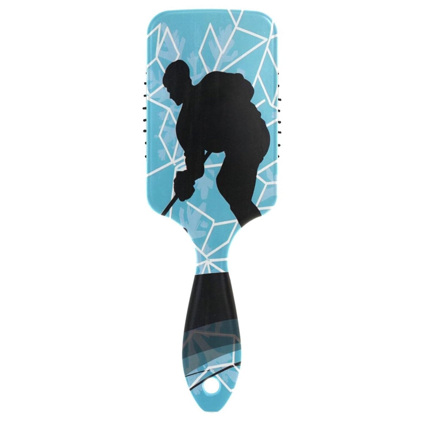 Ice Hockey Hair Brush | Soft Bristles for Wet & Dry Hair | Anti-Static & Frizz Control Comb for Women & Girls