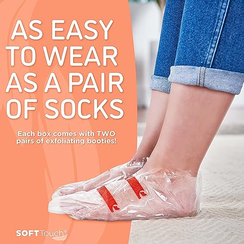 Soft Touch Peach Exfoliating Foot Peel Mask – Pack of 2 for Dry, Cracked Skin