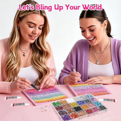 CANVALITE 24000Pcs Rhinestone Bedazzling Kit with Glue & Picker Pen