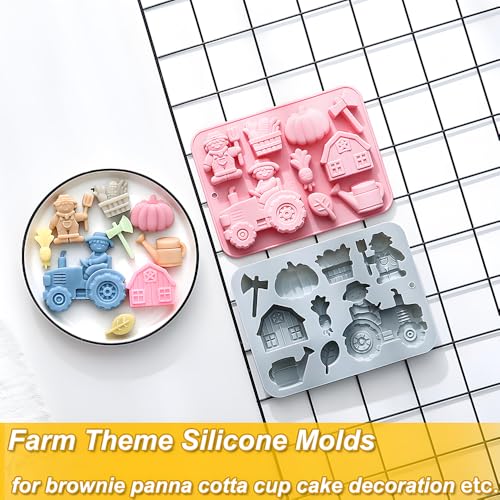 Silicone Chocolate Molds - 9 Cavity Farm Theme Set for Baking