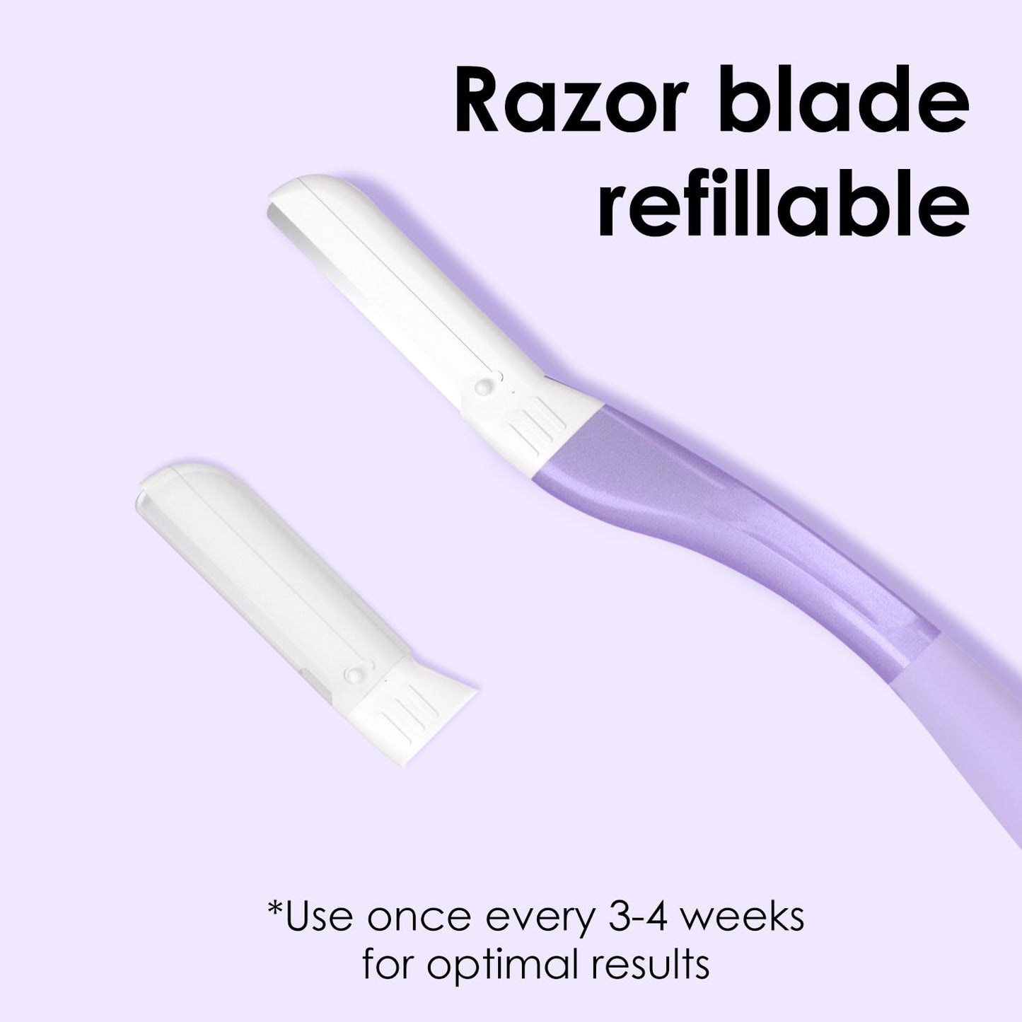 THURLADY Dermaplane Razor, Eyebrow & Face Razors for Women, Exfoliating Facial Razor with Microblades, Dermaplaner & Dermaplaning Tool for Women Face Peach Fuzz Removal, 1 Handle 10 Refills, Purple