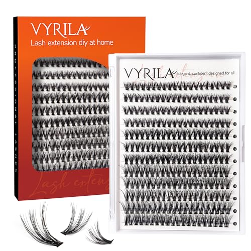 VYRILA 240pcs DIY Lash Extension Clusters - 8-16mm C Curl