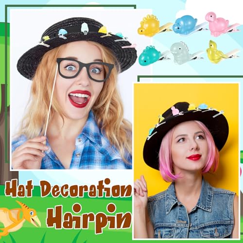 30 Pcs Glow in the Dark Dinosaur Hair Clips for Women
