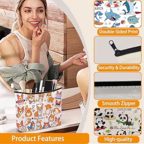 Corgi Makeup Bag with Lining - Cute Animal Design, Travel & Gift Ready