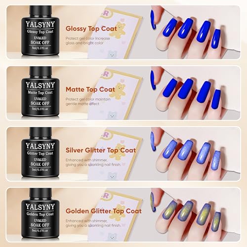 YALSYNY 60-Piece Gel Nail Polish Kit with 55 Colors and Top & Base Coat
