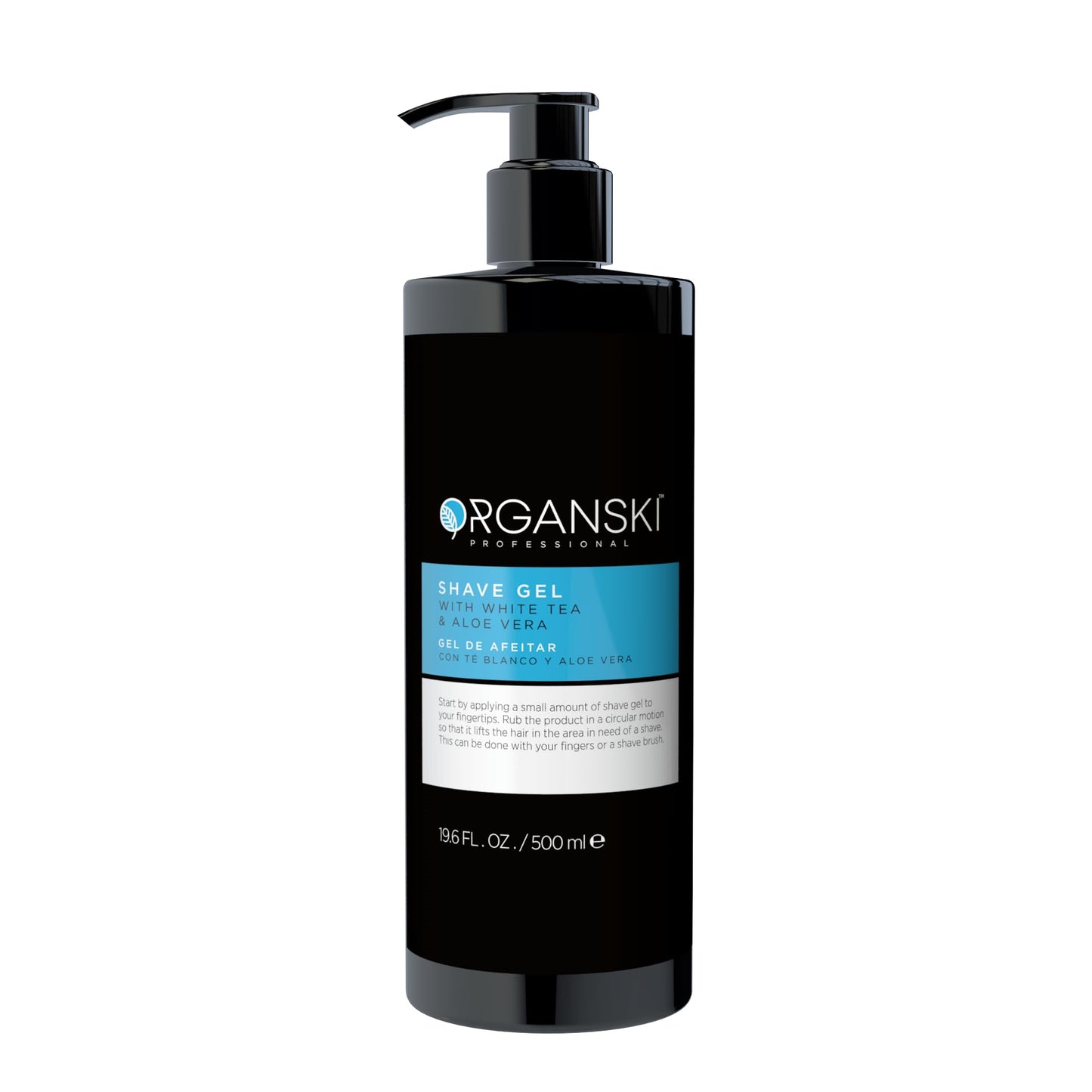 Organsky Professional Shaving Gel – 19.6 fl oz | Transparent Non-Foaming Razor Glide Gel for Barbers & Men | Cooling Aloe Vera & White Tea Formula | Irritation-Free Precision Shave for Sensitive Skin