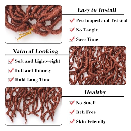 Leeven 24 Inch Soft Locs Crochet Hair - Distressed Butterfly Faux Locs in #350, Pack of 6